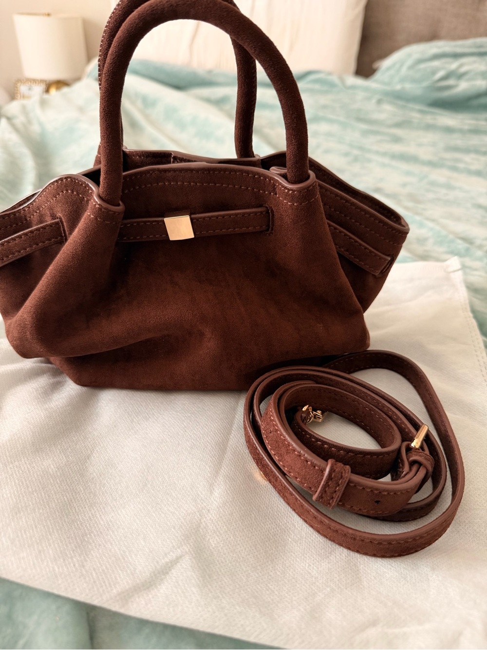 Urban Expressions chocolate faux suede mini bag